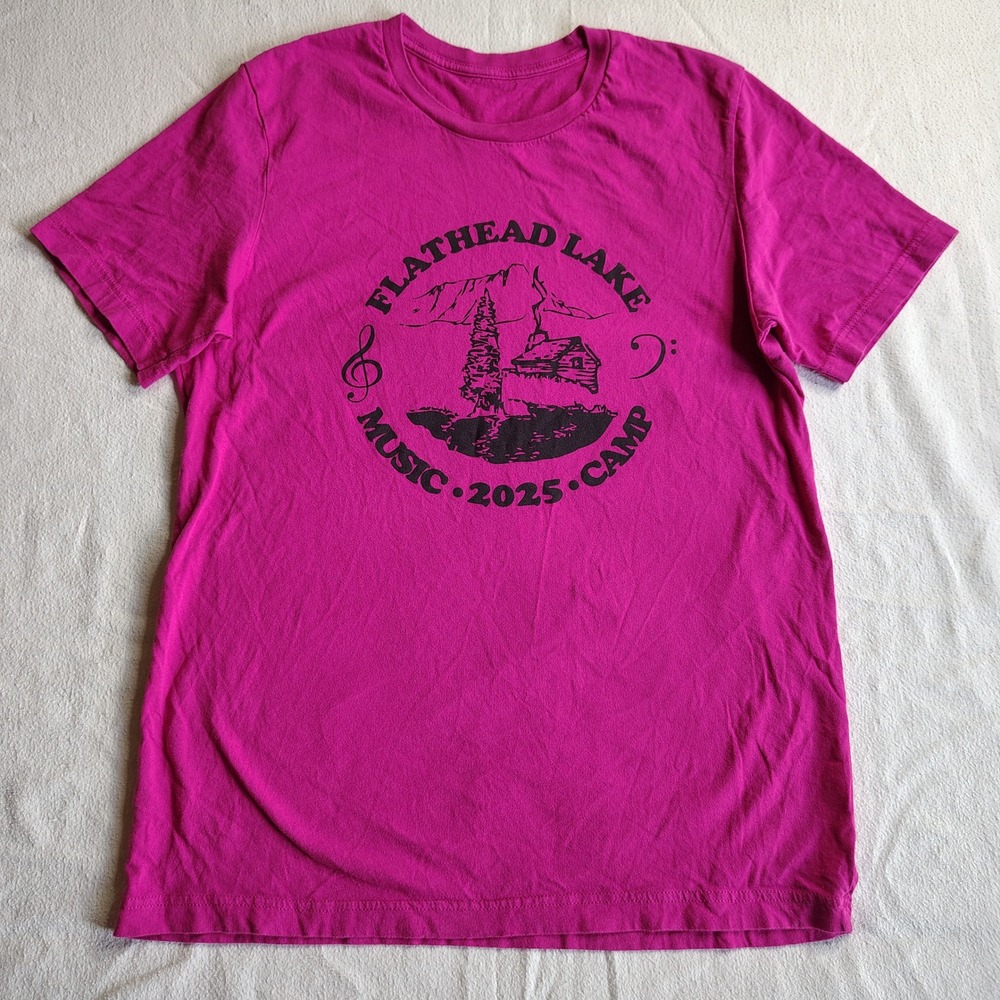 Flathead Lake Music Camp T-Shirt Mens‎ M Pink 2025 Graphic Tee